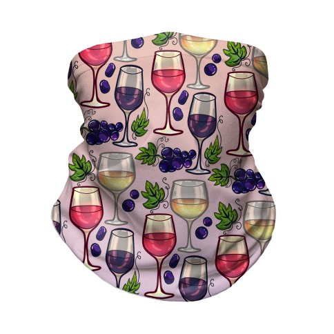 Wine and Grapes Pattern Neck Gaiter