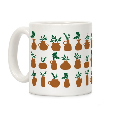 Terra cotta Pottery and Houseplants Pattern Coffee Mug