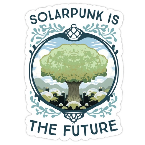 Solarpunk Sci-Fi Fantasy City  Sticker for Sale by softbluehum