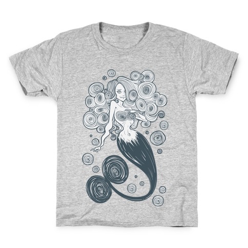 Spirals Mermaid Parody White Print Kids T-Shirt