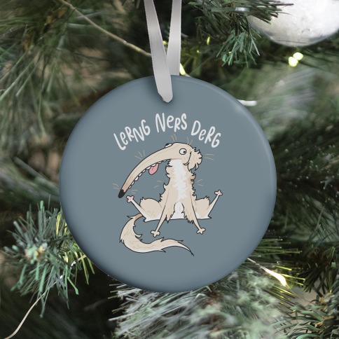 Derpy Dog Borzoi Lerng Ners Derg Ornament