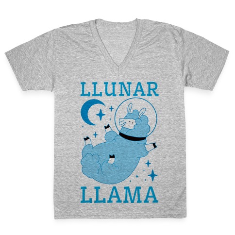 Llunar Llama V-Neck Tee Shirt