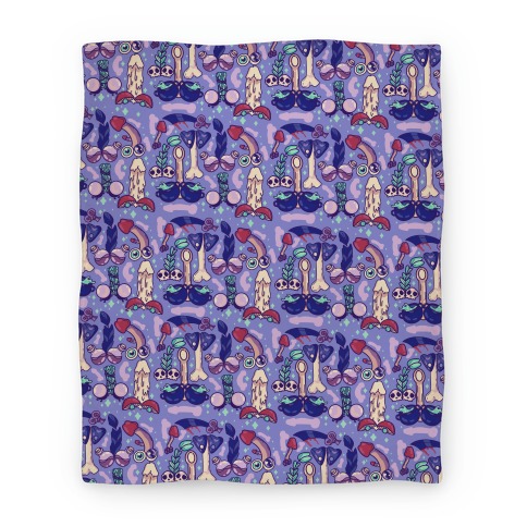 Phallic Witchy Things Pattern Blanket