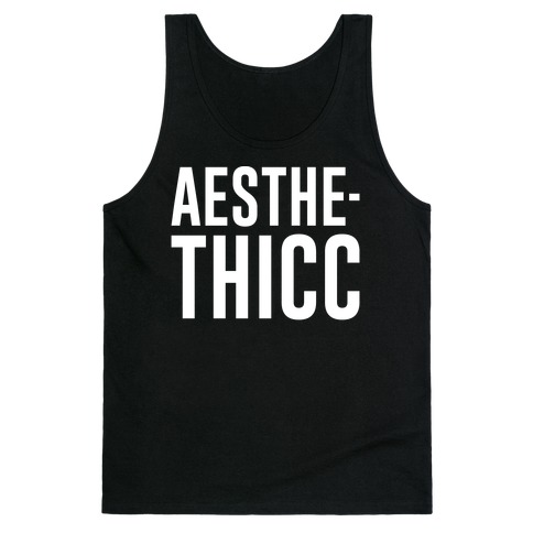 Aesthethicc Parody White Print Tank Top Lookhuman