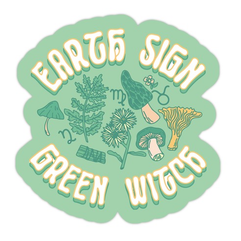 Earth Sign Green Witch Die Cut Sticker