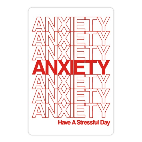 Anxiety Thank You Bag Parody Die Cut Sticker