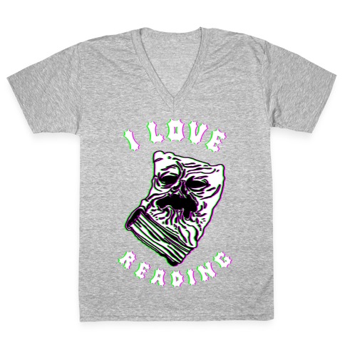 I Love Reading (The Necronomicon) V-Neck Tee Shirt
