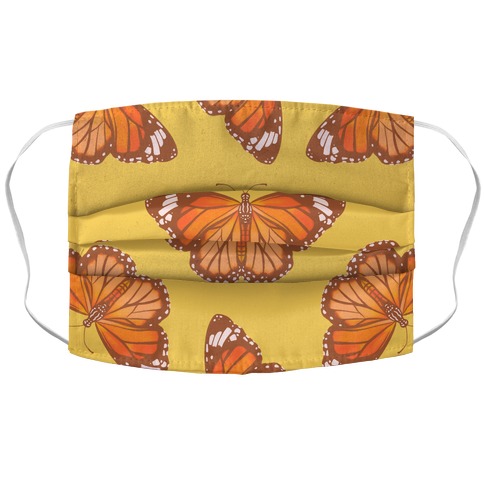 Warm Monarch Butterfly Accordion Face Mask