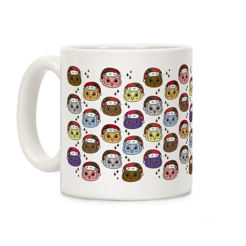 Cute Santa Owl Pattern Coffee Mug