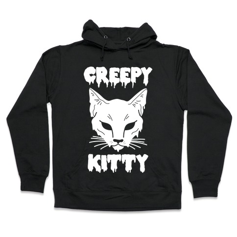 Creepy Kitty Hooded Sweatshirts | LookHUMAN