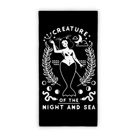 Creature of the Night and Sea Beach Towel