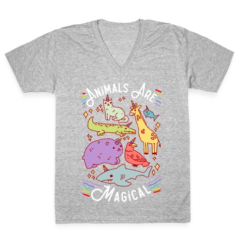 Animals Are Magical V-Neck Tee Shirt