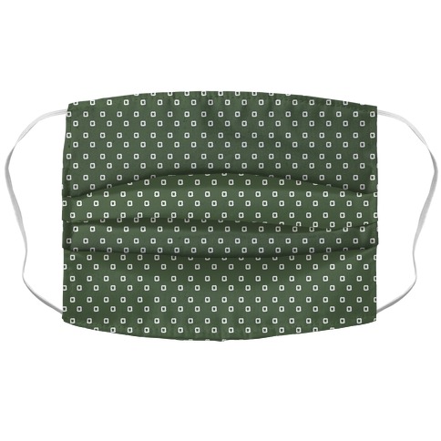 Dainty Squares Pattern Chive Green Accordion Face Mask