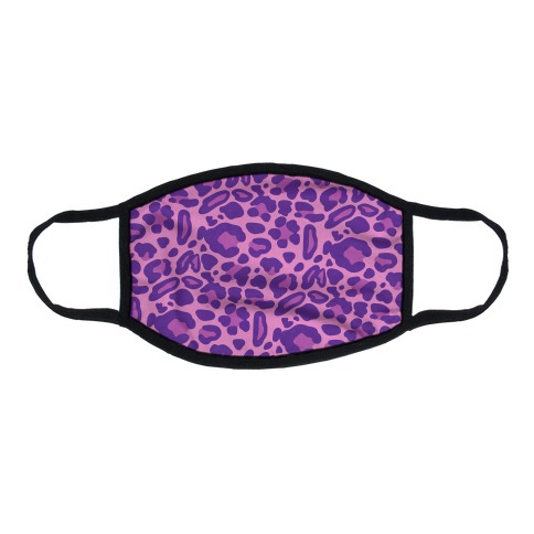 Purple Leopard Print Pattern Flat Face Mask