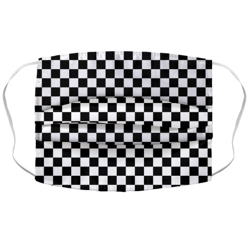 Black & White Checkered Silicone Earbud Case Cover - Compatible