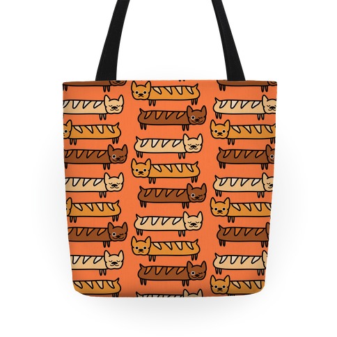 Frenchie Baguette Pattern Tote
