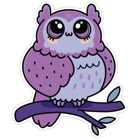 OwO Kawaii Owl Die Cut Sticker