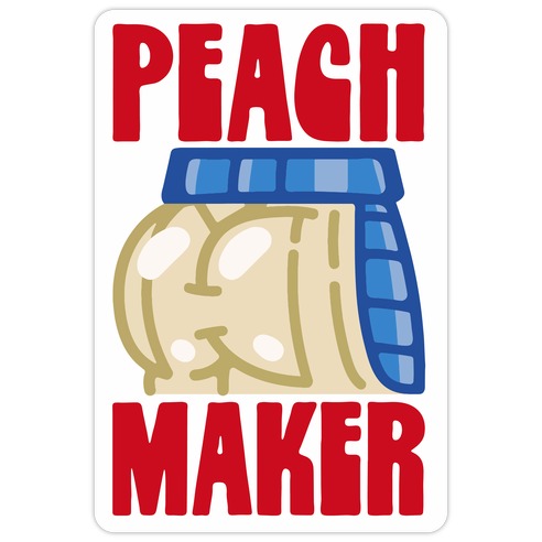 Peach Maker Parody Die Cut Sticker