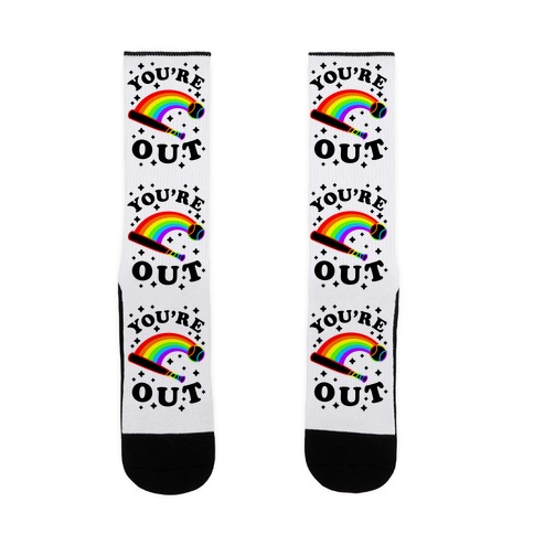 You're Out (Gay Baseball Pride) Sock