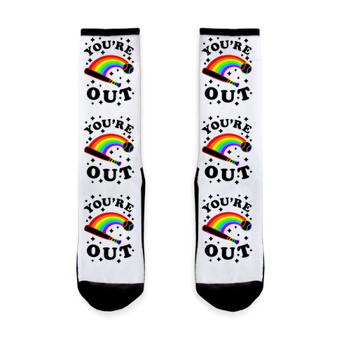 You're Out (Gay Baseball Pride) Sock