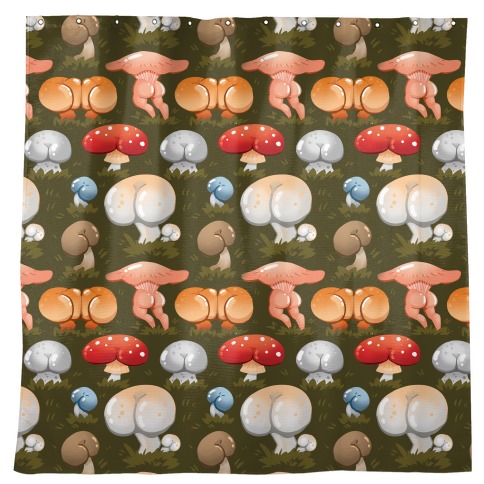 Mushroom Butt Shower Curtain, Kinds of Mushroom Butt Bathroom Curtain –  warmthone