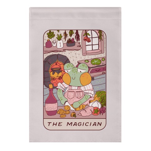 Cottagecore Magician Tarot Card Garden Flag