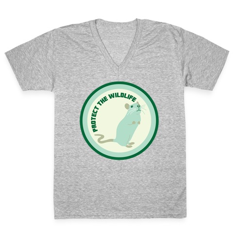 Protect the Wildlife (Rat) V-Neck Tee Shirt