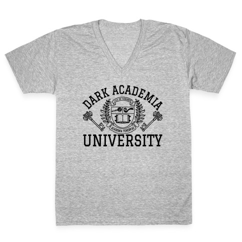 Dark Academia University V-Neck Tee Shirt