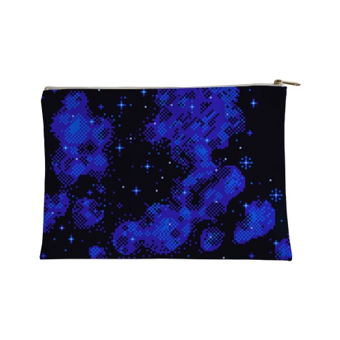 Pixelated Blue Nebula Accessory Bag