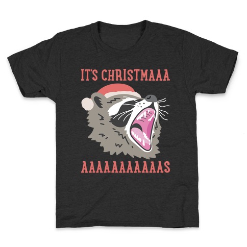 It's Christmas Screaming Raccoon Kids T-Shirt
