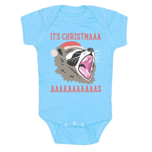 It's Christmas Screaming Raccoon Baby One-Piece