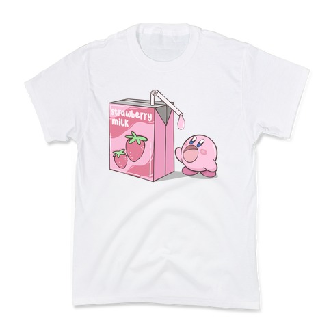 Strawberry Milk Kirby Parody Kids T-Shirt