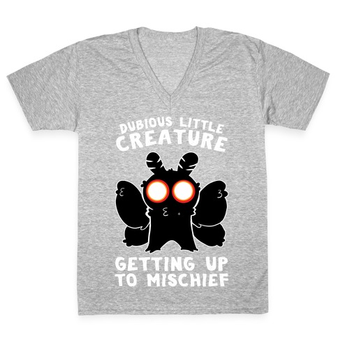 Dubious Little Creature Mothman V-Neck Tee Shirt