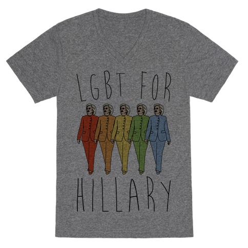 LGBT For Hillary V-Neck Tee Shirt