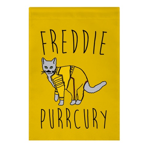 Freddie Purrcury Cat Parody Garden Flag