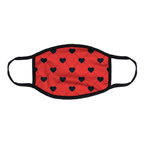 Simple Heart Pattern Red Flat Face Mask