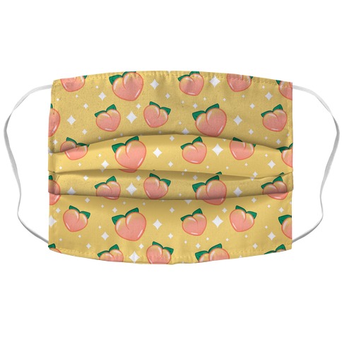 Peaches N' Sparkles Pattern Yellow Accordion Face Mask