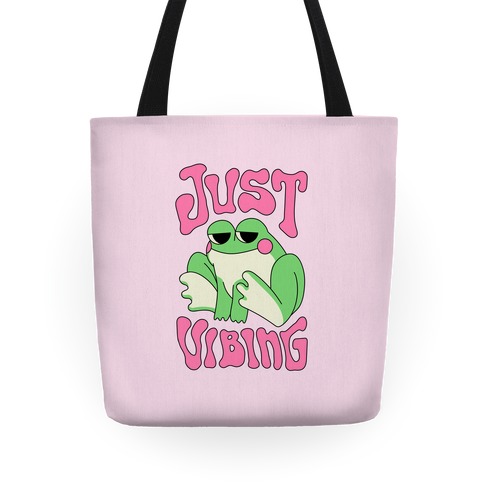 Just Vibing Groovy Frog Tote