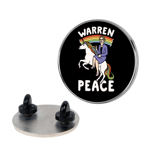 LookHUMAN Warren Peace 1.5 Inch Round Enamel Pin