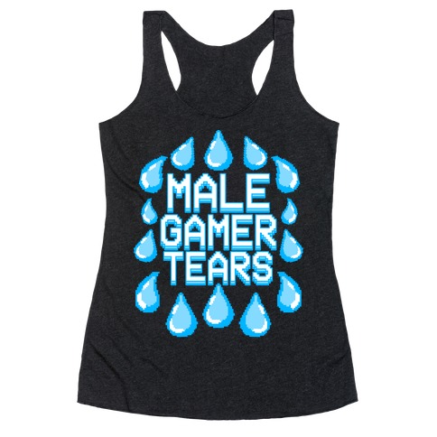 Male Gamer Tears Racerback Tank Top