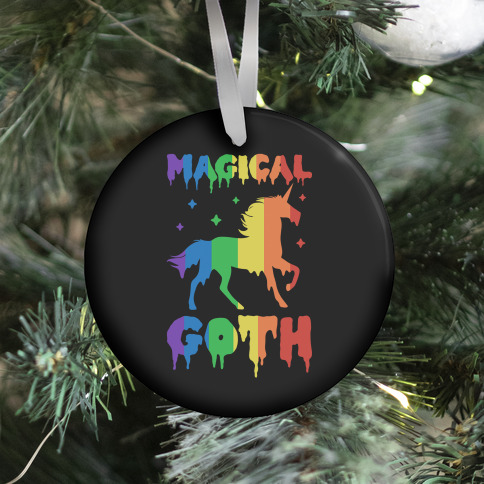 Magical Goth Unicorn Ornament