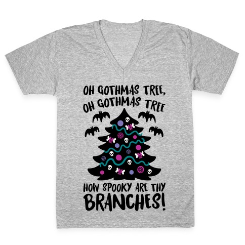 Oh Gothmas Tree Oh Gothmas Tree Parody V-Neck Tee Shirt