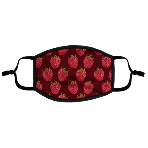 Raspberry Pattern Red Flat Face Mask