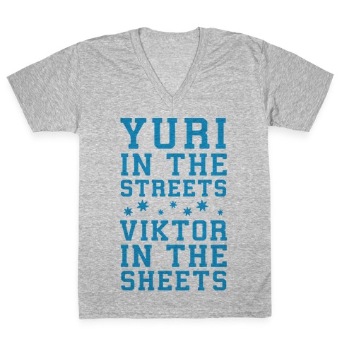 Yuri In The Streets Viktor In The Sheets V-Neck Tee Shirt