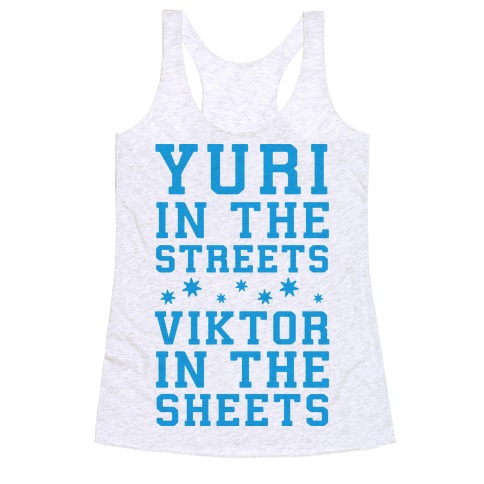 Yuri In The Streets Viktor In The Sheets Racerback Tank Top