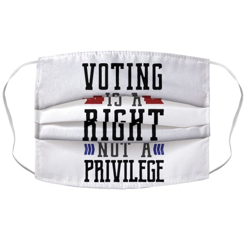 Voting Is A Right Not A Privilege Accordion Face Mask