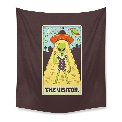 The Visitor Alien Tarot Card Tapestry