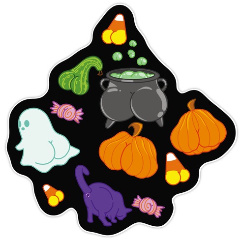 Spooky Booties Pattern Die Cut Sticker
