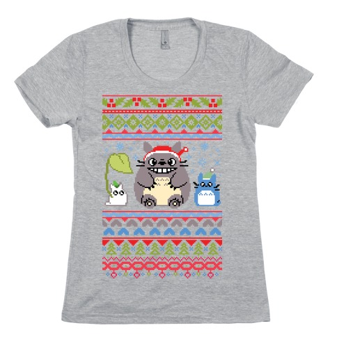 Totoro Ugly Christmas Sweater Womens T-Shirt