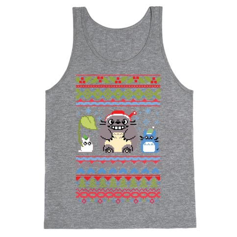 Totoro Ugly Christmas Sweater Tank Top